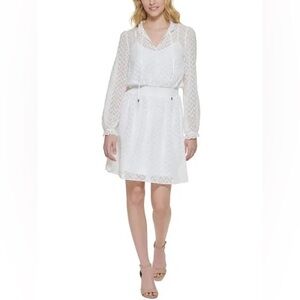 Tommy Hilfiger women’s White Long-Sleeve Mini Dress Sz 12